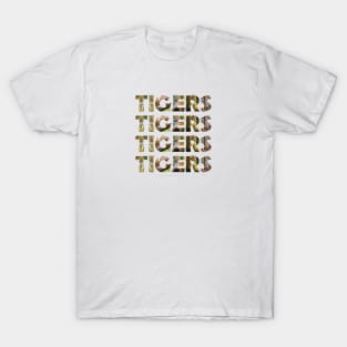 Tigers Tigers Tigers Tigers - wildlife oil painting word art T-Shirt